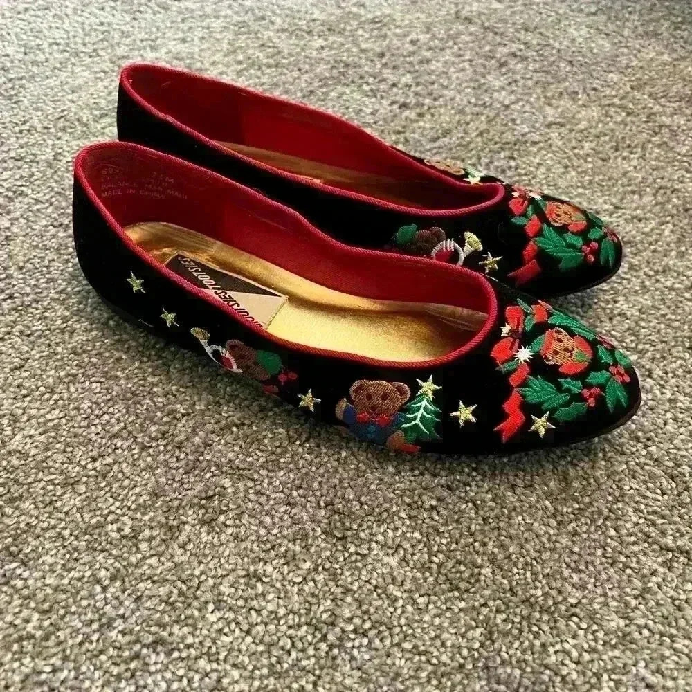 Vintage Mootsies Tootsies Holiday Ballet Flats Size 7.5M